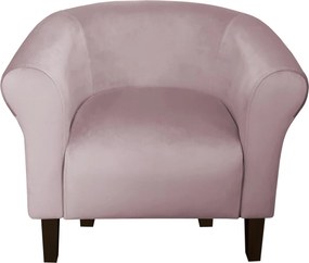 Fotel Milo tkanina Welur wygodny fotel tapicerowany do salonu i sypialni : Kolor nogi - Venge, Kolor tkaniny - VELVET - MG55, Wysokość nogi - 15 cm