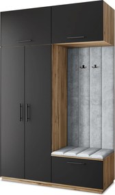 Masseno Garderoba REMA 150/240/60 cm Nowoczesna Szafa do Przedpokoju Dąb wotan