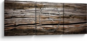 Obraz - drewno sezonowe (z zegarem) (90x30 cm)