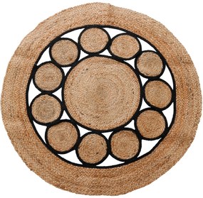 Dywan boho z juty, okrągły, Ø 90 cm