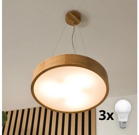 Brilagi - LED Żyrandol na lince CARVALHO 3xE27/60W/230V dąb śr. 47,5 cm