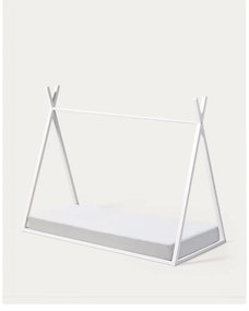 Białe łóżko dziecięce z litego drewna bukowego w kształcie domku ze stelażem 90x190 cm Maralis – Kave Home