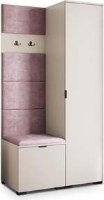 Masseno Garderoba LORI 95/181/51 cm Nowoczesna Szafa do Przedpokoju Kaszmir, MONOLITH 62 (Wrzosowy)