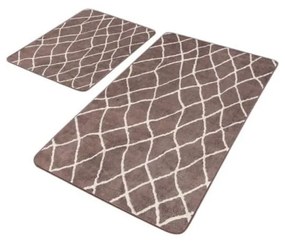 Brązowe aksamitne dywaniki łazienkowe zestaw 2 szt. 60x100 cm – Mila Home