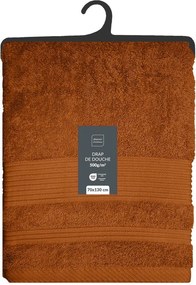 Bawełniany ręcznik kąpielowy frotte w kolorze terakoty 70x130 cm Tendresse – douceur d'intérieur