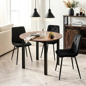 Stół Okrągły TEO 100 cm Dąb Rustykalny/Czarny do Jadalni Salonu Loft