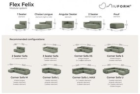 Kremowy narożnik (lewostronny) Flex Felix – Miuform