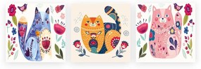 Obrazki dziecięce zestaw 3 szt. 30x30 cm Cats – Wallity