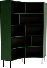 Narożny regał Skandica HORN z czarnymi nogami / zielony
