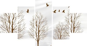 Obraz - Jeleń przed rzeką (125x70 cm)