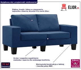 2-osobowa sofa niebieska z podłokietnikami - Lurra 2Q