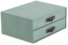 Zielony kartonowy organizer z szufladką Birger Canvas Paper Laminate – Bigso