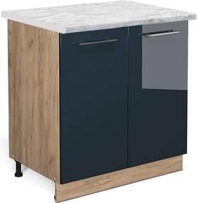 Szafki kuchenne ciemnoniebieski wysoki połysk 80x60x82 fame-line