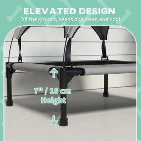 PawHut Legowisko dla Psa z Daszkiem, Przewiewne, Wodoodporne, do 20 kg, 76 x 61 x 69,5 cm, Jasnoszary
