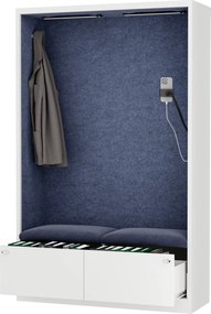 Szafa akustyczna do biura i szkoły Sally MentalBox, 115 x 40 x 185 cm, biały/granatowy