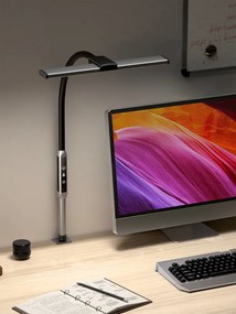 Lampa LED na biurko LUCIO, zacisk, pilot zdalnego sterowania
