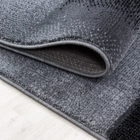 Dywan nowoczesny Parma fale szaro-czarny 80 cm x 300 cm