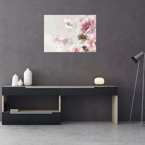 Obraz - Malowanie różowych kwiatów (70x50 cm)