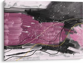 Obraz - Różowo - czarna abstrakcja (70x50 cm)