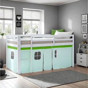 Łóżko piętrowe 90x200 cm Zielona Kabina