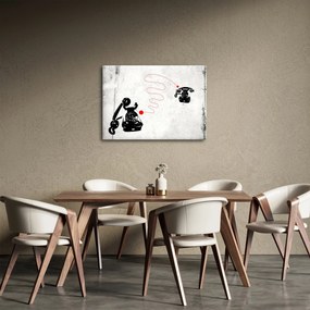 Obraz - Rysunek telefonu w stylu Banksy (70x50 cm)
