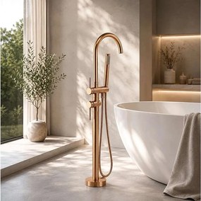 Wolnostojąca Bateria Wanny Boléro w Kolorze Rose Gold o Wysokości 1180mm