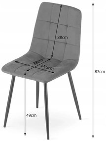 Komplet 4 beżowych krzeseł metalowych B0-T61