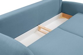 Masseno Sofa AGIO z funkcją spania i pojemnikiem na pościel, Rozkładana sofa - Niebieski, CASTEL 74