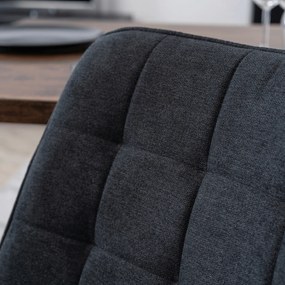 Krzesło Tapicerowane do Salonu RICK 2 Czarne Nowoczesne Loft