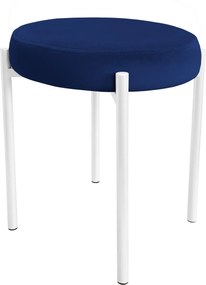 Taboret DIOR stelaż metalowy tkanina Welur : Kolor Stelaża - Biały, Kolor tkaniny - VELVET - MG16, Typ tkaniny - Velvet