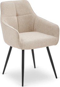 Krzesło Tapicerowane do Salonu PALMA Beżowe Nowoczesne