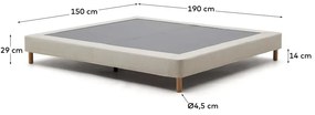 Beżowe tapicerowane łóżko dwuosobowe 150x190 cm Ofelia – Kave Home