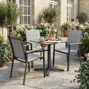 Krzesło Ogrodowe Grafit 56x65x88 cm Szara Szybkoschnąca Tkanina Nowoczesny