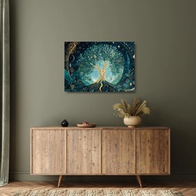Obraz na szkle – Drzewo życia we wszechświecie (70x50 cm)