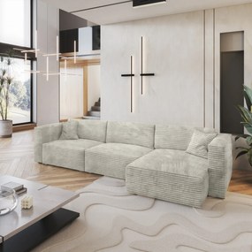 Masseno Narożnik TOLMO z funkcją spania i pojemnikiem na pościel Narozniki L, Rozkładana sofa - Jasnoszary, TILIA 83