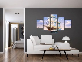 Obraz statku na falach (125x70 cm)