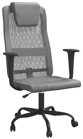 Szare krzesło biurowe z ekoskóry - Elgo 5X