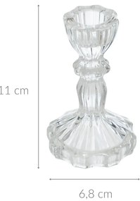 Świecznik szklany, kryształ,11 cm