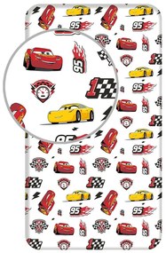 Bawełniane prześcieradło dziecięce z gumką 90x200 cm Cars "McQueen" – Jerry Fabrics