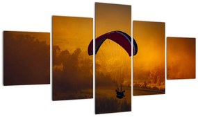 Obraz spadochroniarza o zachodzie słońca (125x70 cm)