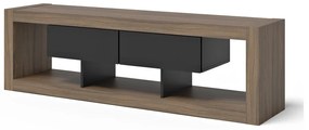 Czarna szafka pod TV w dekorze orzecha 175x52 cm Nara – TemaHome