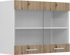 Szklana szafka kuchenna dąb rzemieślniczy 80x31x60 r-line