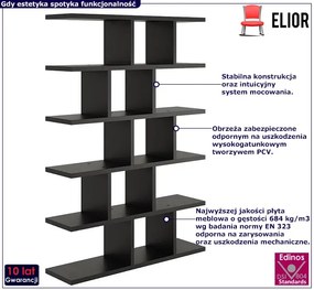 Czarny minimalistyczny regał wiszący lub stojący - Adelo