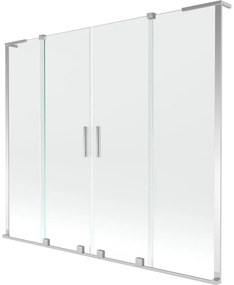 Mexen Velar L Duo parawan nawannowy 2-skrzydłowy rozsuwany 180 x 150 cm, transparent, chrom - 896-180-003-02-01