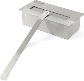 Biokominek stojący Stockholm z białego drewna, dł. 75 x gł. 24 x wys. 68 cm