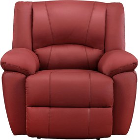 Fotel z funkcją relax AROMA ze skóry - Czerwony