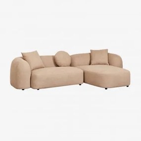 Dwuczęściowa Prawa Sofa Modułowa Z Szezlongiem W Kolorze Coco Chenille Gruba Tkanina Szenilowa Latte Brown - Sklum