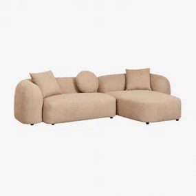 Sofa Modułowy Z Prawym Szezlongiem, 2-częściowy, Z Tkaniny Chenilla Coco Szenila Gruba Brąz Latte - Sklum