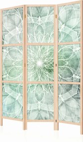Parawan pokojowy 3-częściowy 135x172 drewniany japoński Jednostronny dekoracyjny boho Szary Spokojna Mandala Natury