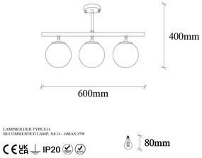 Lampa wisząca w kolorze brązu ze szklanym kloszem Atmaca – Opviq lights